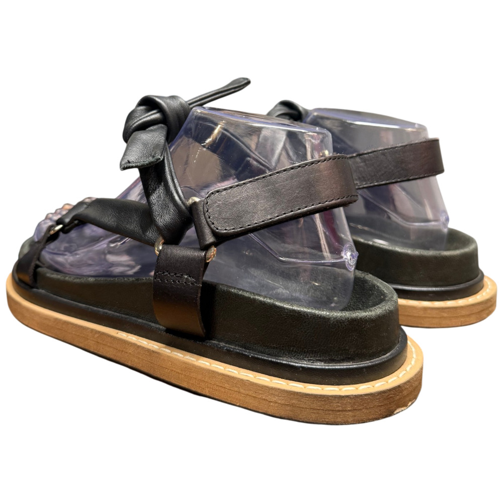ALOHAS Tied Together Sandals Women's 8 Black Leather Comfort Shoes Casual - Picture 7 of 9